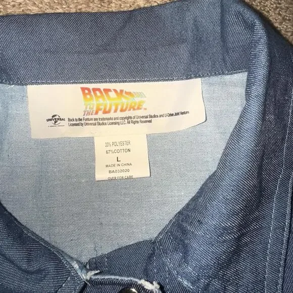 Back To The Future Marty McFly Halloween Costume Jacket L Snap Button Front - Picture 4 of 6